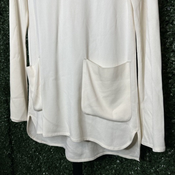 James Perse Medium Women Cream Ivory Hi-Lo Silky Tunic Size 2 - Picture 3 of 8